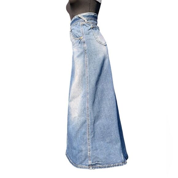 Levi’s Y2K Blue Denim Jean Maxi Skirt Size 9 - Picture 4 of 16